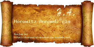 Horowitz Annamária névjegykártya
